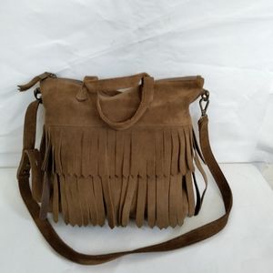 Madewell Suede  fringe  suede shoulder bag
